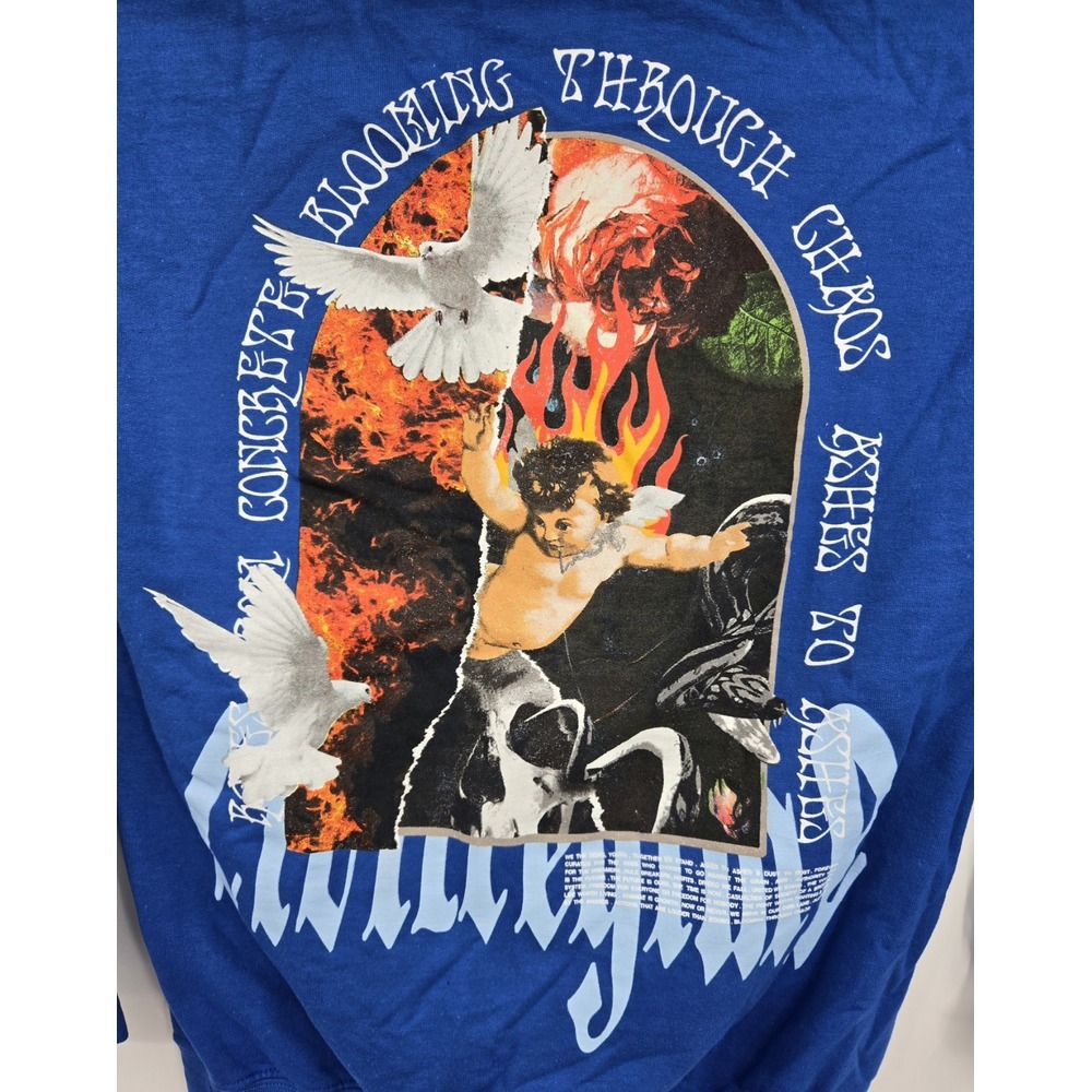 Civil Regime Pullover Hoodie Mens‎ M Sweatshirt Blue Graphic Kangaroo Pocket